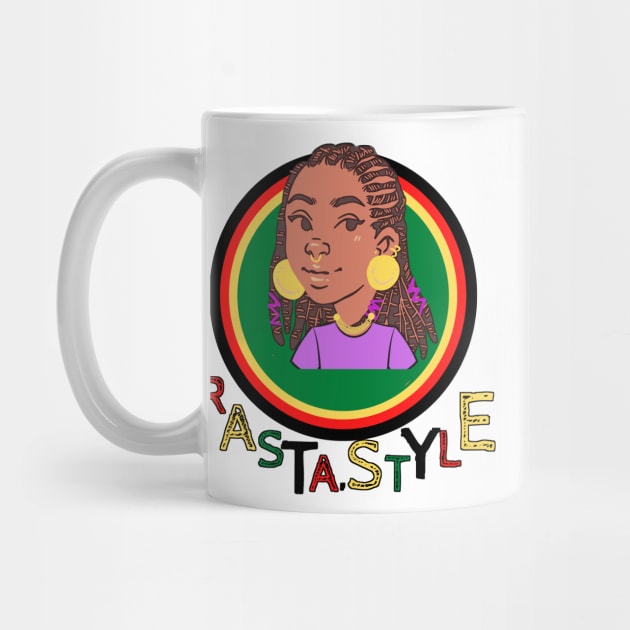 woman of Rastafari culture accompanied by multicolored writing by JENNEFTRUST